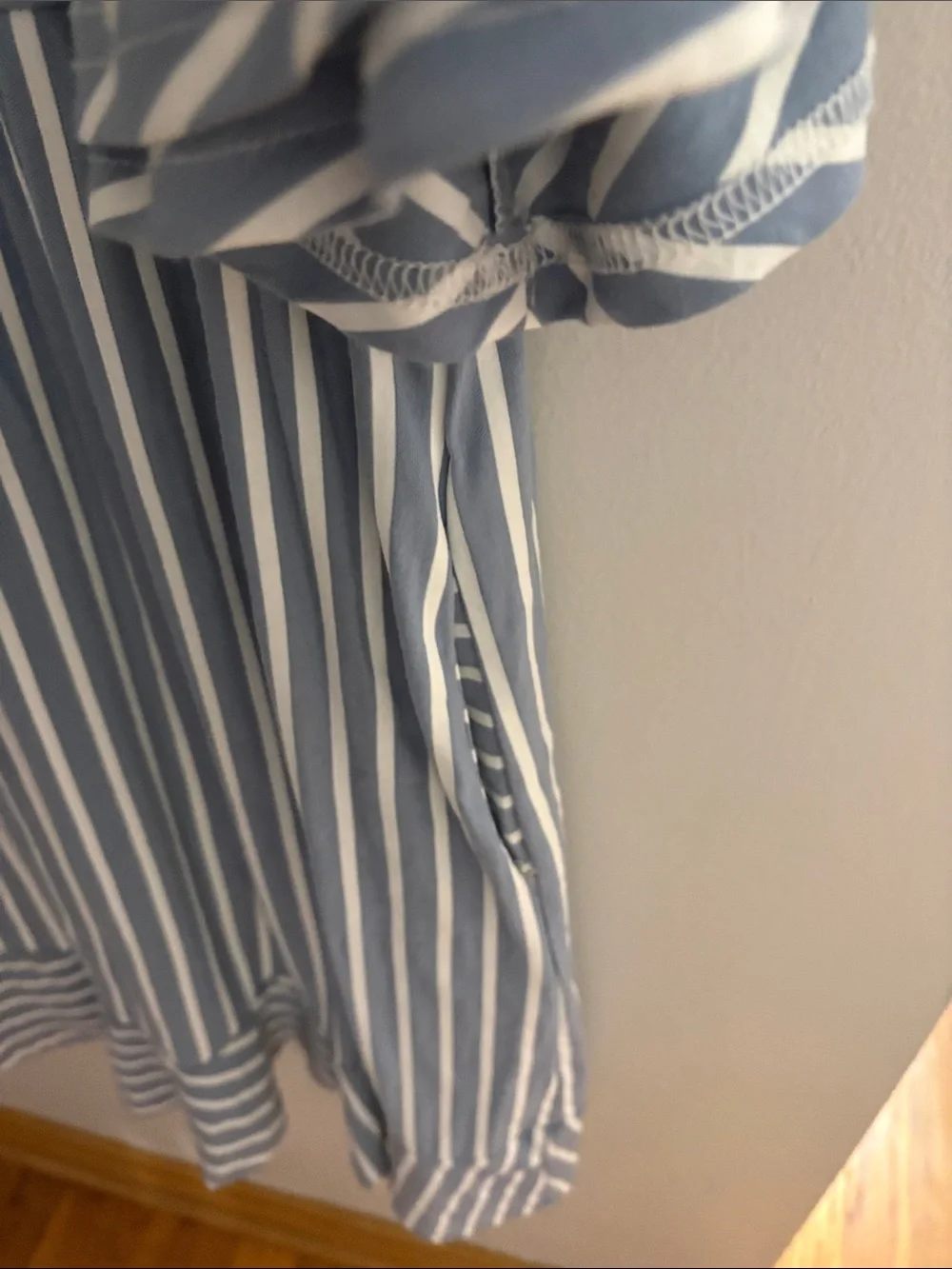 Blue and White Striped Women’s Swing Dress - Picture 3 of 4